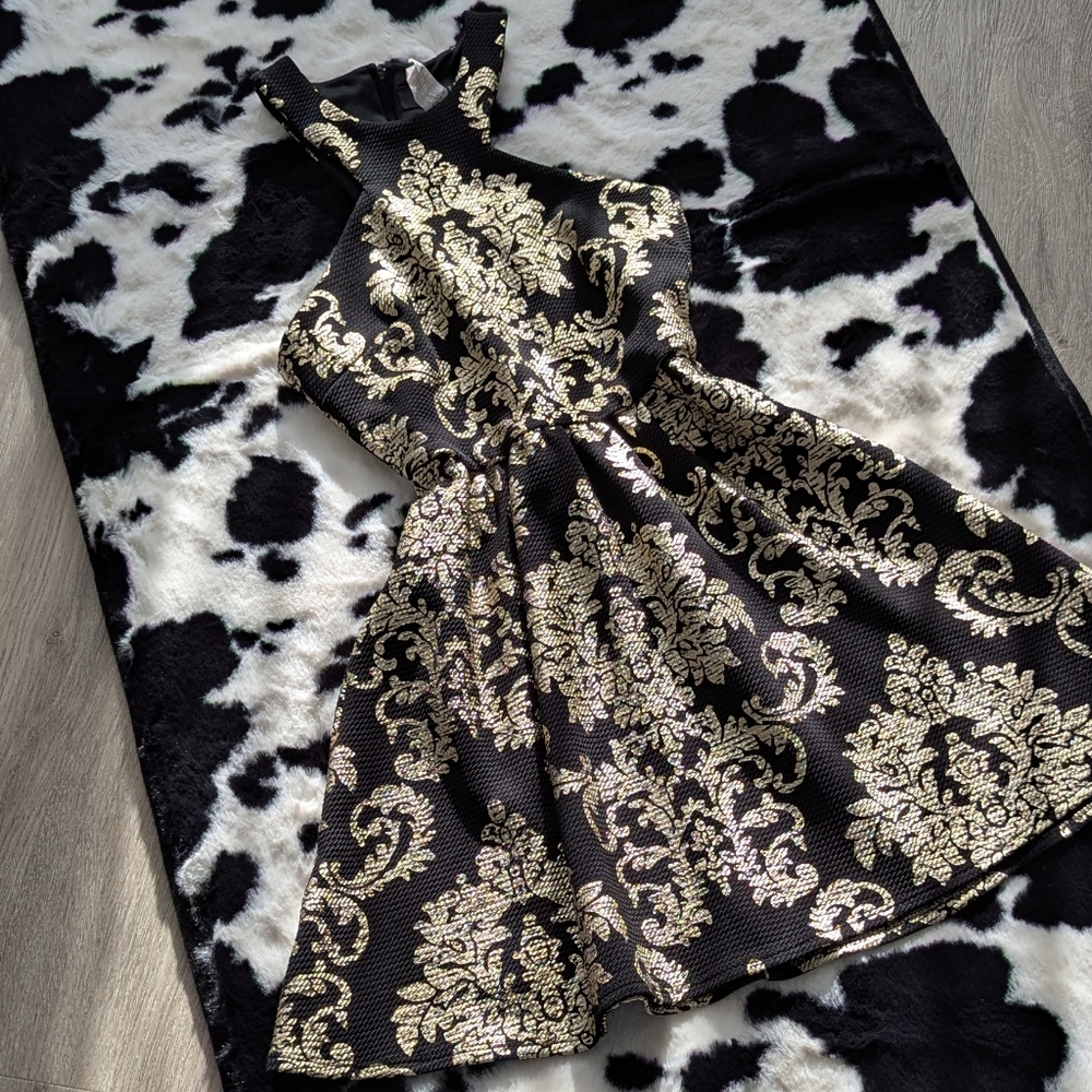 Vintage Damask Gothic Lolita Skater Dress